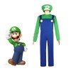 Super Mario Bros Luigi Mario Fancy Dress Party Green Plumber Costume