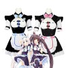 NEKOPARA Chocolat & Sanilla Sweet Maid Wear Game Pink And Blue Cosplay Costume