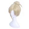 OW Game Mercy Angel Flaxen Short Synthetic Cosplay Wigs