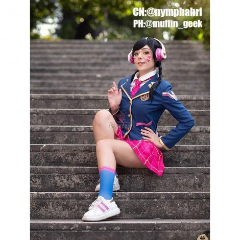 OW Academy D․Va Hana Song Uniform Cosplay Costume