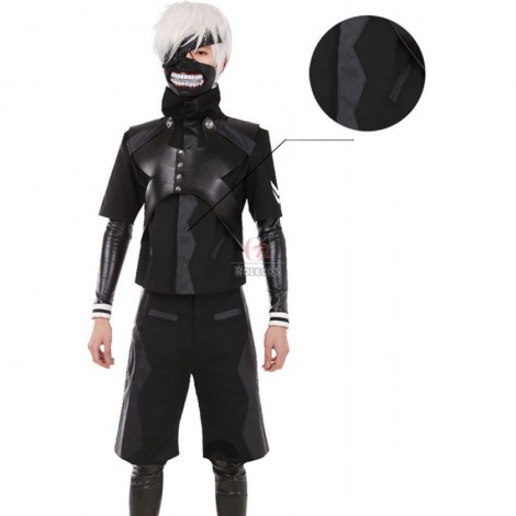 Tokyo Ghouls II Ken Kaneki Cosplay Costume Leather Suit/Hooded Coat