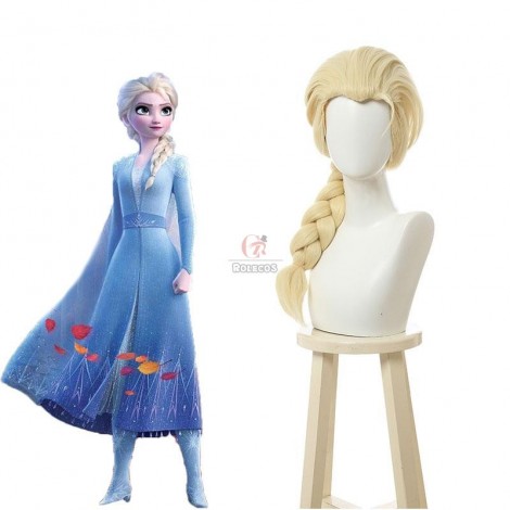 Film Elsa Blonde Ponytail Cosplay Wigs