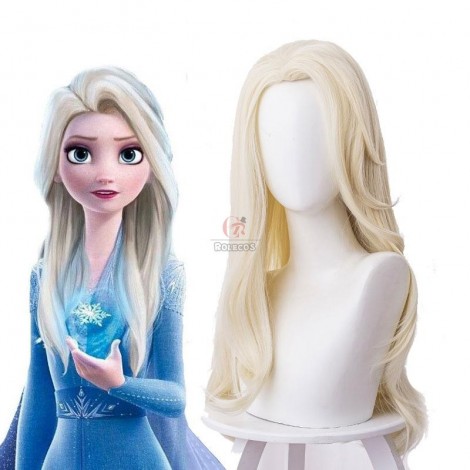 Film Elsa Blonde Long Cosplay Wigs